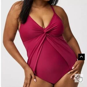 Torrid Swim - Wire-Free Twisted V-Neck One Piece Swimsuit - size 2